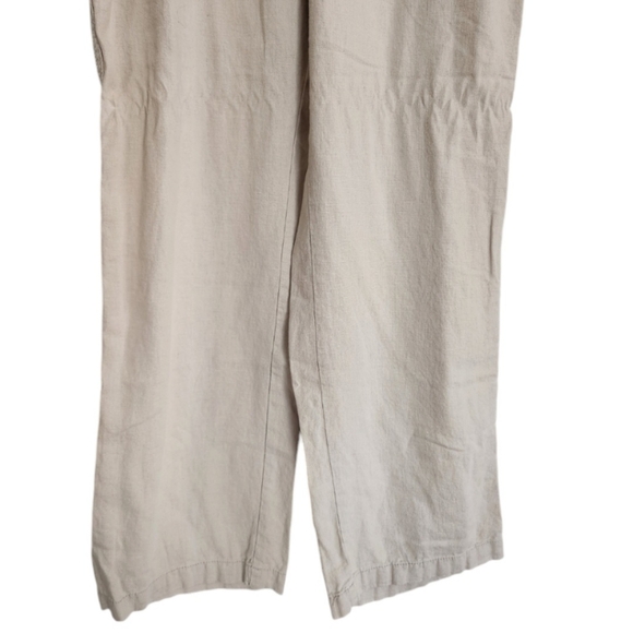 C est 1946 Women’s Linen Blend High Rise Straight Wide Leg Pants Lounge Size L - Picture 3 of 16